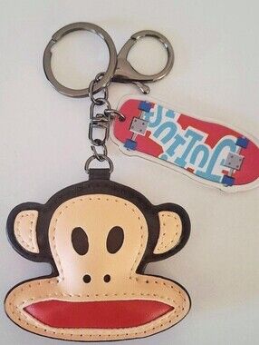 Paul Frank Team Player Keyring Julius The Monkey Keychain With Skateboard Charm
